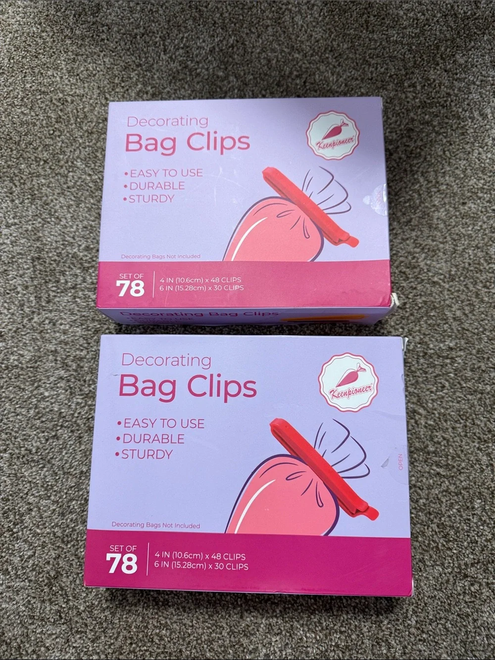 Red Decorating Bag Clips - Two 78 Packs
